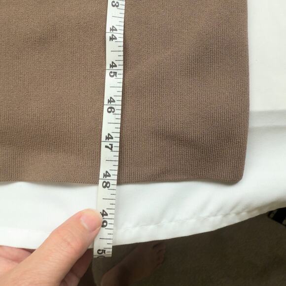 Zara Mink Brown Bandage Knit Asymmetrical Bodycon Midi Dress One Shoulder SMALL - Picture 8 of 8